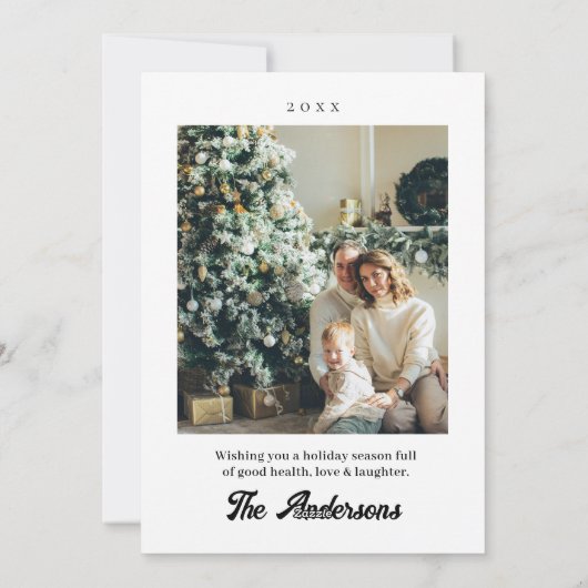 Foto Boho Minimalistisch Moderne frohe Weihnachten (Rückseite)