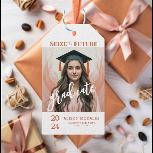 Foto Boho Peach Fuzz Seize Der künftige Abschluss Geschenkanhänger