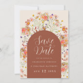 Foto Boho Rustikale Wildblume Hochzeit im Herbst Save The Date (Vorderseite)