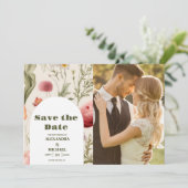 Foto Boho Wildblume Botanische Hochzeit Save The Date (Stehend Vorderseite)