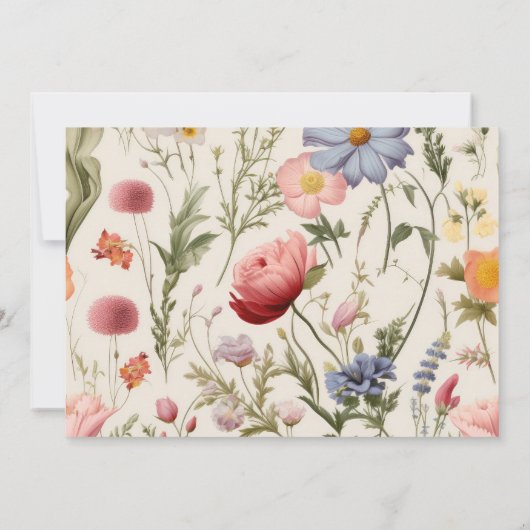 Foto Boho Wildblume Botanische Hochzeit Save The Date (Rückseite)