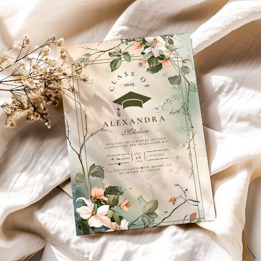 Foto Boho Wildblume Graduation Party Einladung