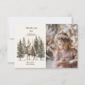 Foto Boho Winter Onederland Geburtstag Dankeskarte (Vorderseite)