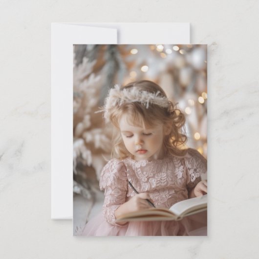 Foto Boho Winter Onederland Geburtstag Dankeskarte (Rückseite)