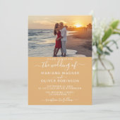 Foto Boho Yellow Wedding Einladung (Stehend Vorderseite)