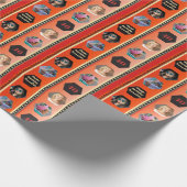 Foto Bold Bohemisch Orange Black Gradient Geburtst Geschenkpapier (Ecke)
