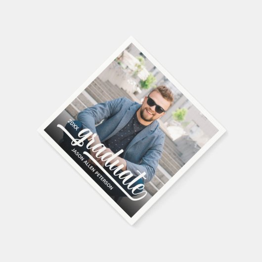 Foto Bold Graduate Script Graduate Party Serviette (Ecke)