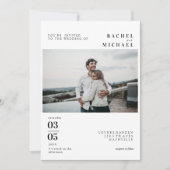 Foto Bold Minimal Trending Wedding Einladung (Vorderseite)