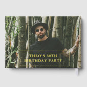 Foto Bold Retro Black Geburtstag Gästebuch (Rückseite)