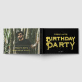 Foto Bold Retro Black Geburtstag Gästebuch (Voll)