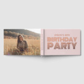 Foto Bold Retro Rosa Geburtstag Gästebuch (Voll)