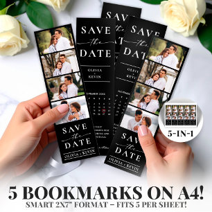 Foto Booth 2x7" Lesezeichen Save the Date Hochzeit