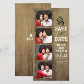 Foto Booth betrachtet Rustikales Land Save the Dat Date (Vorne/Hinten)