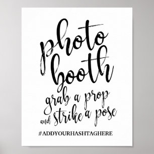Foto Booth Black and White 8x10 Wedding Sign Poster