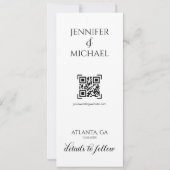 Foto Booth Calligraphy Script Foto w QR Code Save The Date (Rückseite)