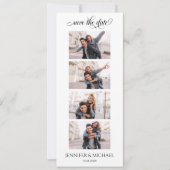 Foto Booth Calligraphy Script Foto w QR Code Save The Date (Vorderseite)