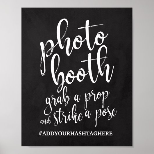 Foto Booth Chalkboard 8x10 Wedding Sign Poster (Vorne)
