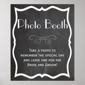 Foto Booth Chalkboard Wedding Sign Poster