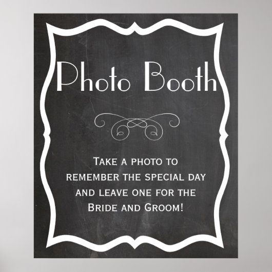 Foto Booth Chalkboard Wedding Sign Poster (Vorne)