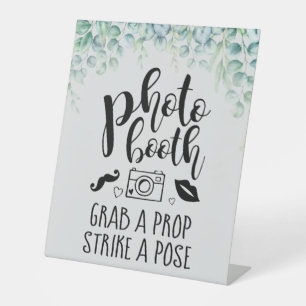 Foto Booth Grab a Prop Custom Eukalyptus Wedding Sockelschild
