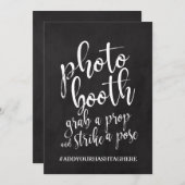 Foto Booth-Hashtag - Erschwingliches Chalboard-Zei Einladung (Vorne/Hinten)