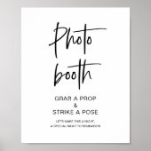 Foto Booth, Hochzeit Moderne Minimalistische Schri Poster (Vorne)