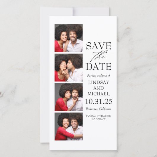 Foto Booth Lesezeichen Style Save the Date (Vorderseite)
