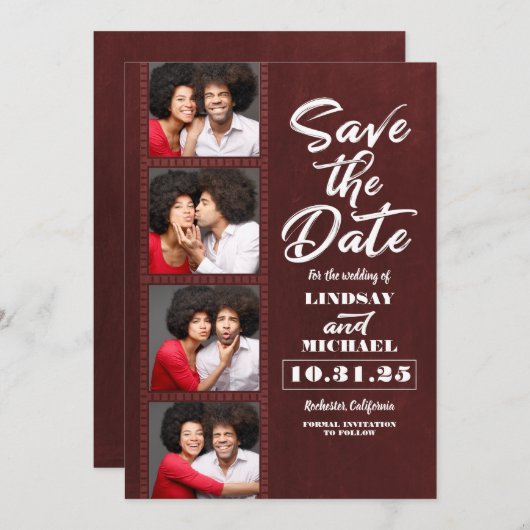 Foto Booth Lesezeichen Thema Spaß Save the Date (Vorne/Hinten)