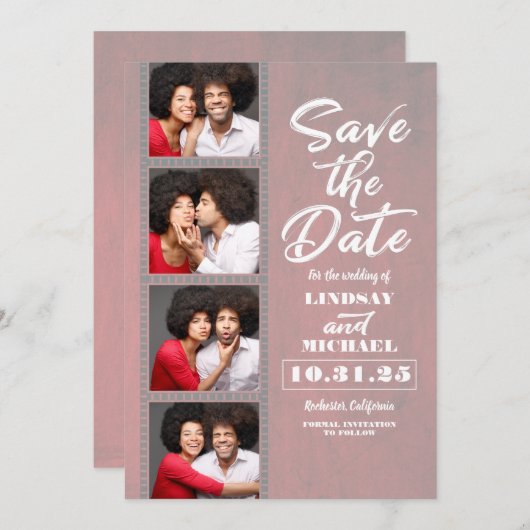 Foto Booth Lesezeichen Thema Spaß Save the Date (Vorne/Hinten)