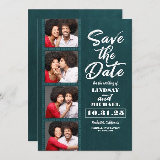 Foto Booth Lesezeichen Thema Spaß Save the Date (Vorne/Hinten)