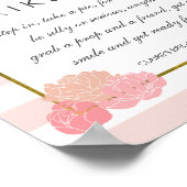Foto Booth Poster Sign | Navy Strip & Pink Peony (Ecke)