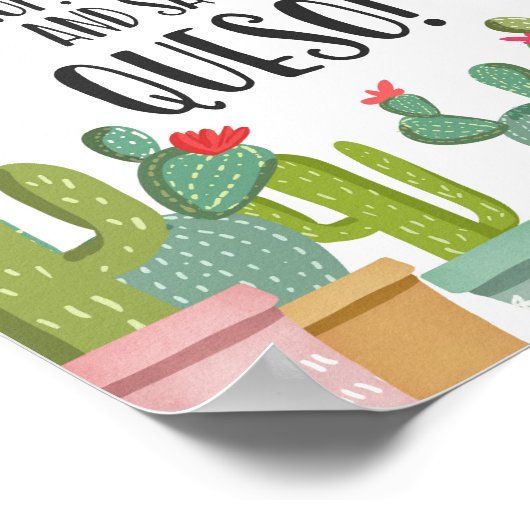 Foto Booth Prop Cactus Fiesta Party Table Sign Poster (Ecke)