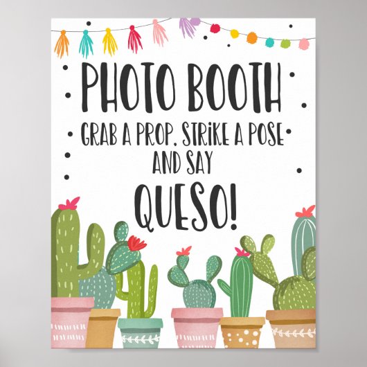 Foto Booth Prop Cactus Fiesta Party Table Sign Poster (Vorne)