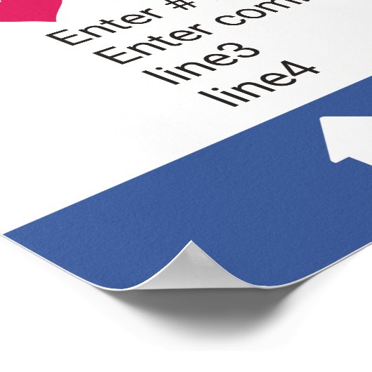 Foto Booth Prop Frame Poster Blau (Ecke)