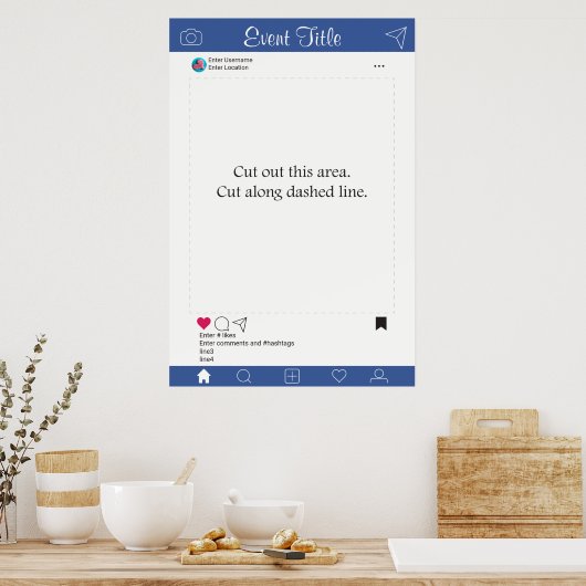 Foto Booth Prop Frame Poster Blau (Küche)