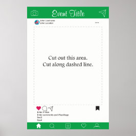 Foto Booth Prop Frame Poster Grün und Weiß