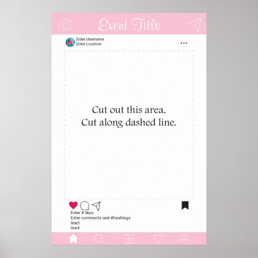 Foto Booth Prop Frame Poster Social Media Design (Vorne)