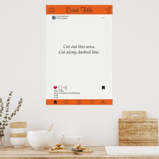 Foto Booth Prop Frame Poster Social Media Design (Küche)