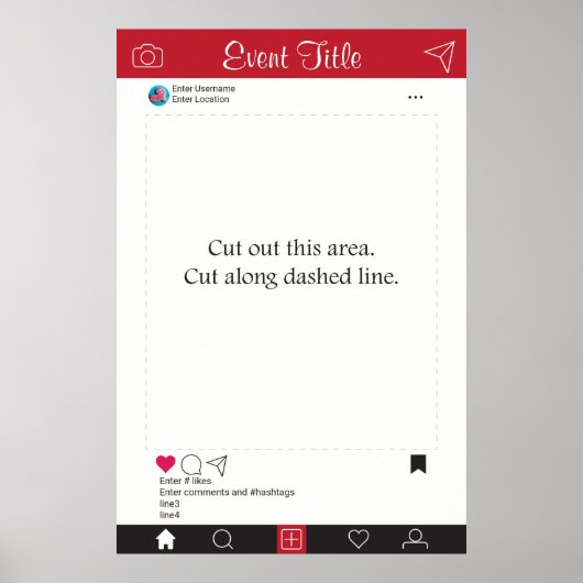 Foto Booth Prop Frame Poster Social Media Design (Vorne)