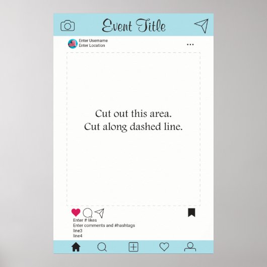 Foto Booth Prop Frame Poster Social Media Design (Vorne)