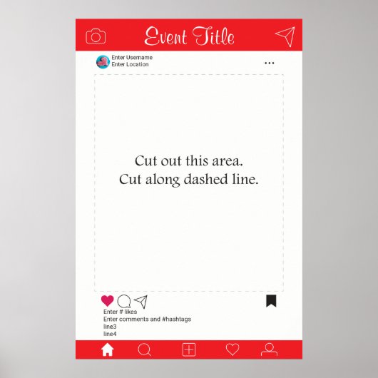 Foto Booth Prop Frame Poster Social Media Design (Vorne)