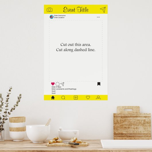 Foto Booth Prop Frame Poster Social Media Design (Küche)