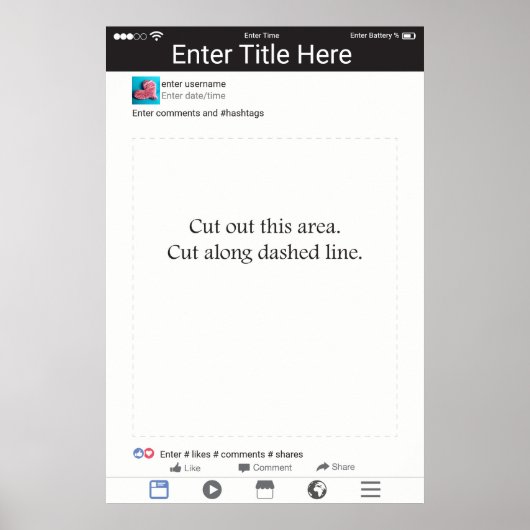 Foto Booth Prop Frame Social Media Design Poster (Vorne)