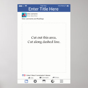 Foto Booth Prop Frame Social Media Design Poster