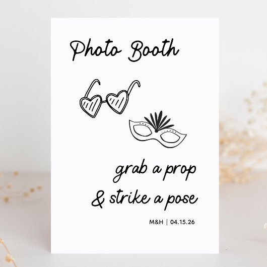 Foto Booth Prop Modernes Minimalistisches Hochzeit