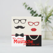 Foto Booth Prop Mustache Geburtstagsparty Einladung (Stehend Vorderseite)