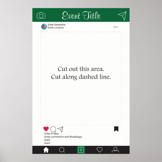 Foto Booth Prop Rahmen Poster Grün Schwarz (Vorne)