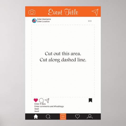 Foto Booth Prop Rahmen Poster Orang und Black (Vorne)