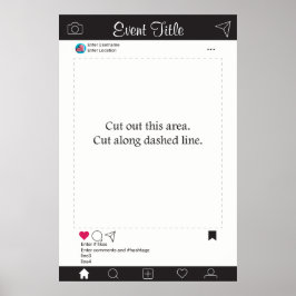 Foto Booth Prop Rahmen Poster Schwarz/Weiß