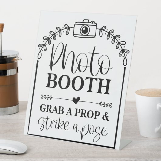 Foto Booth schnappen einen Prop & Strip eine Pose Sockelschild (In Situ)